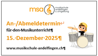 An- und Abmeldetermin Musikunterricht